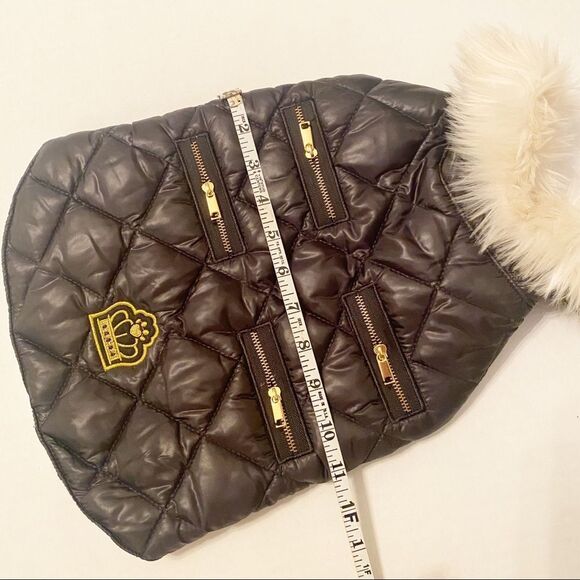 Pet Society Quilted Winter Jacket with Gold Zippers for small dogs - Picture 5 of 10